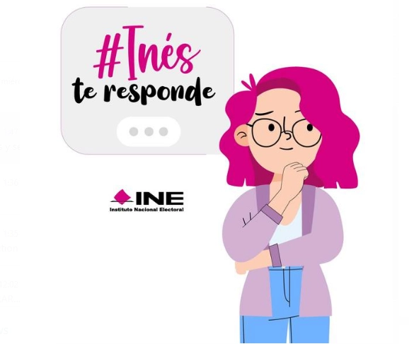 La asistente virtual del chatbot se llama 'Inés". Imagen del chat del Whatsapp del INE