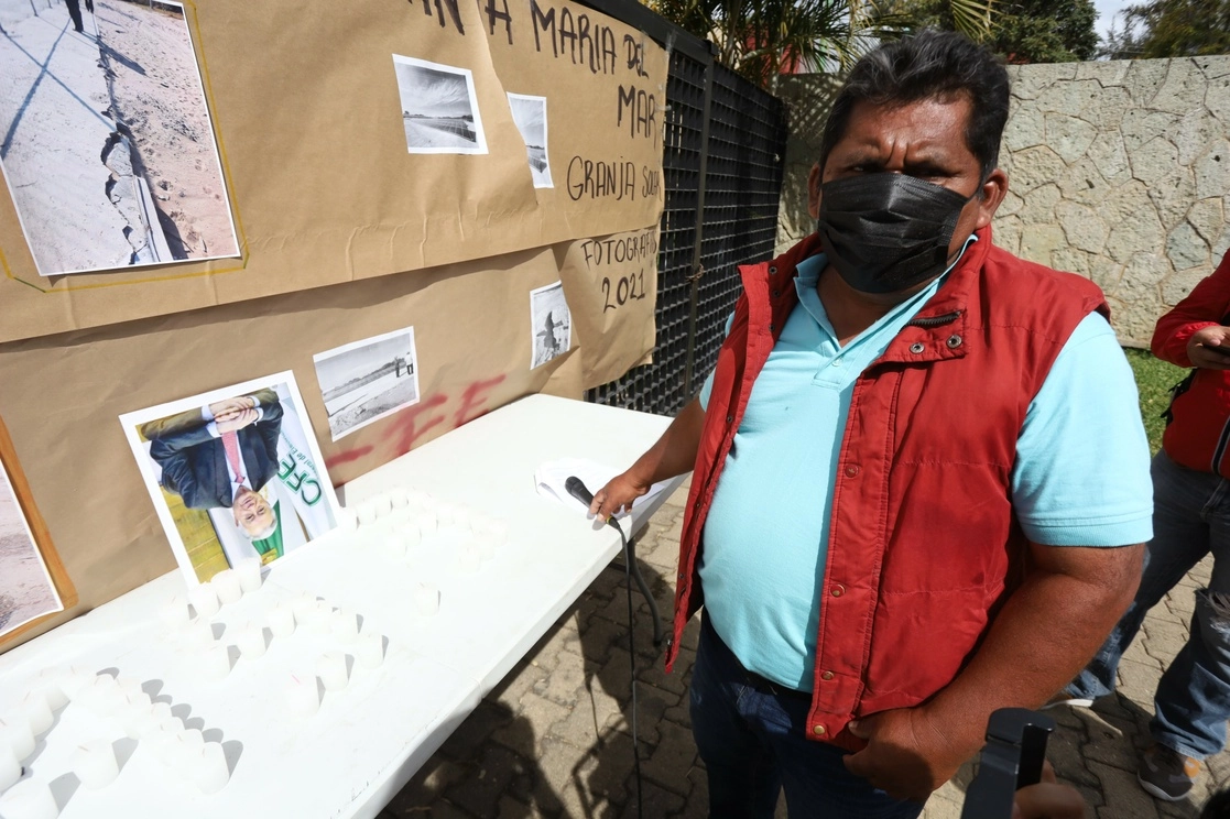 El agente municipal, Gelacio Mateo Cruz indicó que el proyecto inició desde 2019. Foto Jorge Pérez Alfonso
