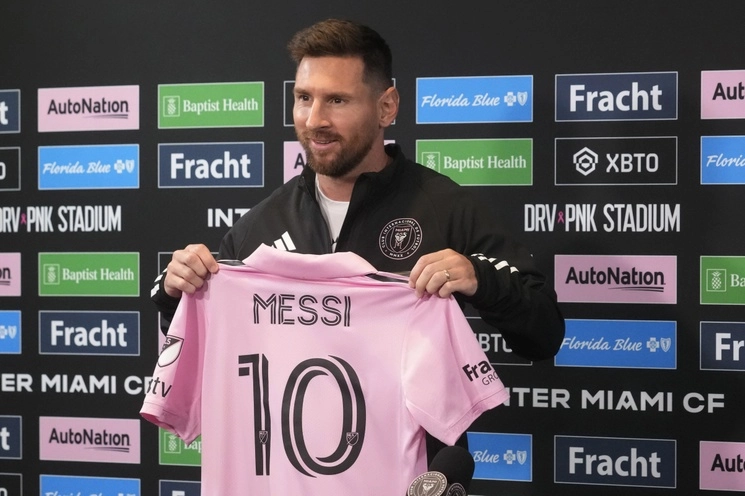 "Tuve la suerte de ganarlo todo en mi carrera, y el Mundial era lo que me faltaba. Por eso, ahora, tras Qatar, estoy disfrutando de mi momento", dijo el jugador del Inter Miami, Lionel Messi, durante conferencia de prensa en Fort Lauderdale, Florida, el 17 de agosto de 2023. Foto Ap