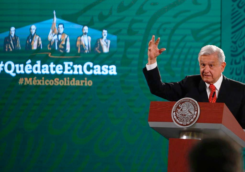 El presidente Andrés Manuel López Obrador durante la conferencia de prensa matutina en Palacio Nacional. Foto Guillermo Sologuren