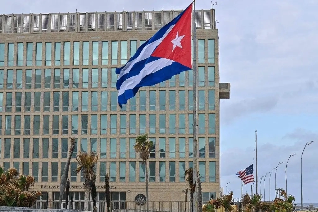 Embajada de Cuba en EU, en La Habana, el 15 de enero de 2025. Foto Afp