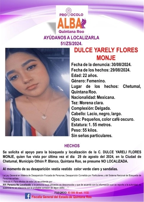 Tras un operativo de localización en el que participaron corporaciones de los tres órdenes de gobierno, el cuerpo de Dulce Yarely se encontró este lunes cerca de la comunidad de Calderitas. Foto @FGEQuintanaRoo

