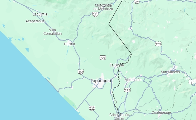 El cuerpo calcinado de una mujer migrantes de origen haitiano, fue localizado en Tapachula, Chiapas. Foto Google Maps