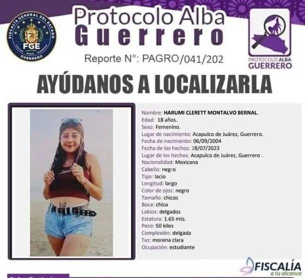El lunes, la Fiscalía General del Estado desplegó un operativo para localizar a la joven, luego de emitir una ficha de búsqueda correspondiente al Protocolo Alba. Foto FGE 
