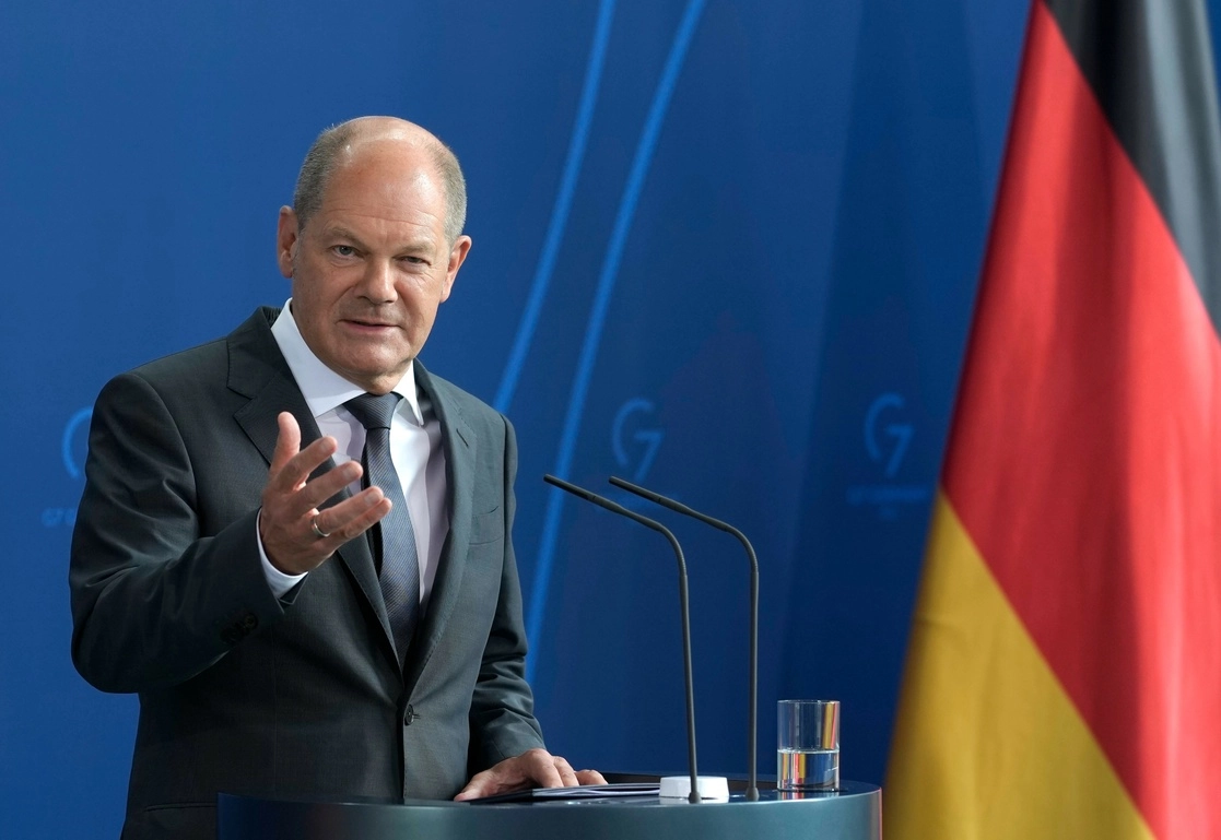 El canciller alemán Olaf Scholz en conferencia el pasado 22 de julio. Foto Ap