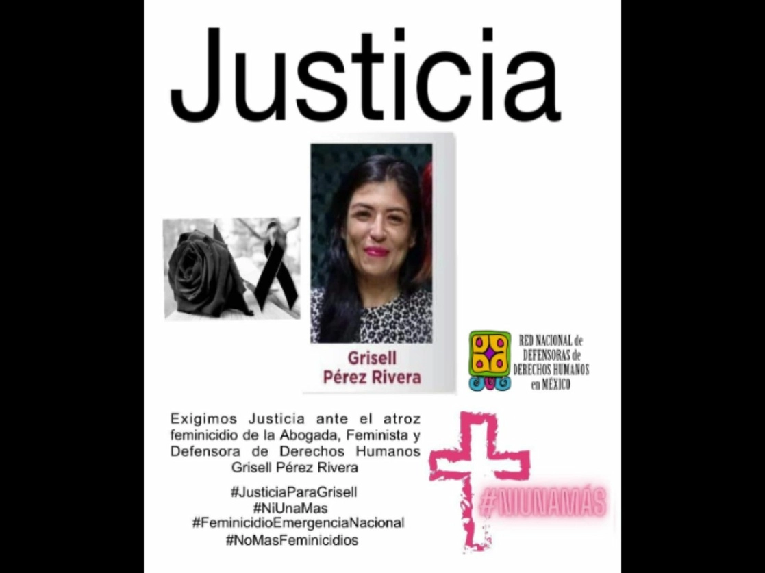 Imagen de Grisell Pérez Rivera difundida por https://twitter.com/RedDefensorasMx