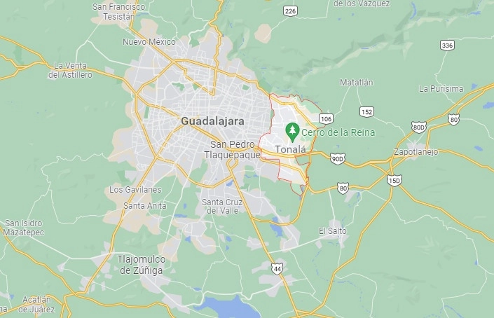 Restos humanos fueron localizados en 28 bolsas en un par de predios de la colonia Zalititán, en el municipio de Tonalá, informó la Fiscalía estatal. Imagen tomada de Google Maps