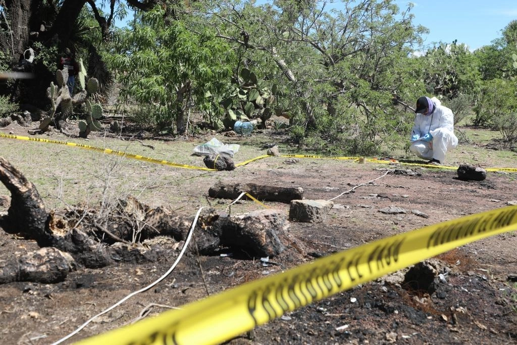 La fiscalía de Aguascalientes informó el hallazgo de restos óseos en fosas clandestinas en el municipio de Rincón de Romos. Foto Proporcionada por la FGE de Aguascalientes 