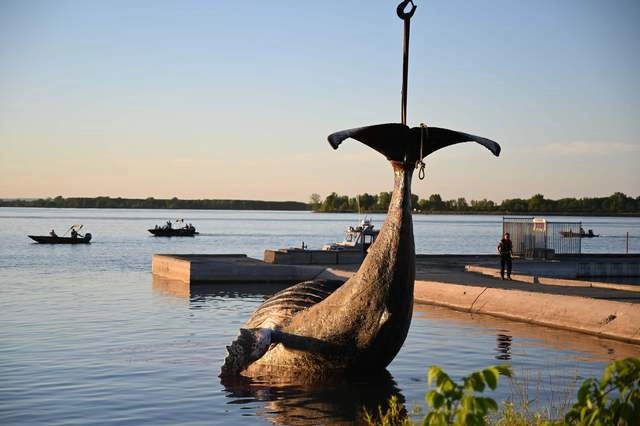 El cadáver de una ballena jorobada fue recuperado el martes del río Saint Laurent. Foto Afp 