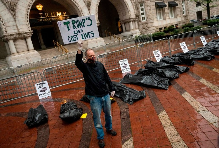 Protesta contra las recientes declaraciones de Donald Trump. Foto Afp