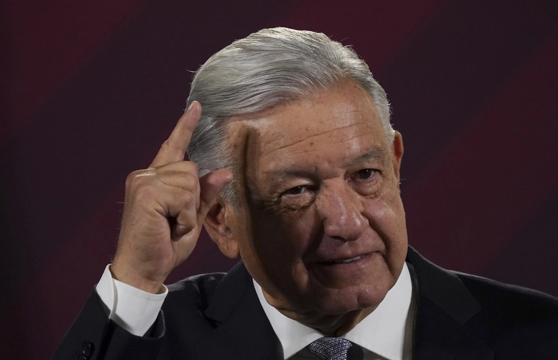 El presidente de México, Andrés Manuel López Obrador, durante  su conferencia de prensa matutina, este martes 28 de febrero. Foto Ap