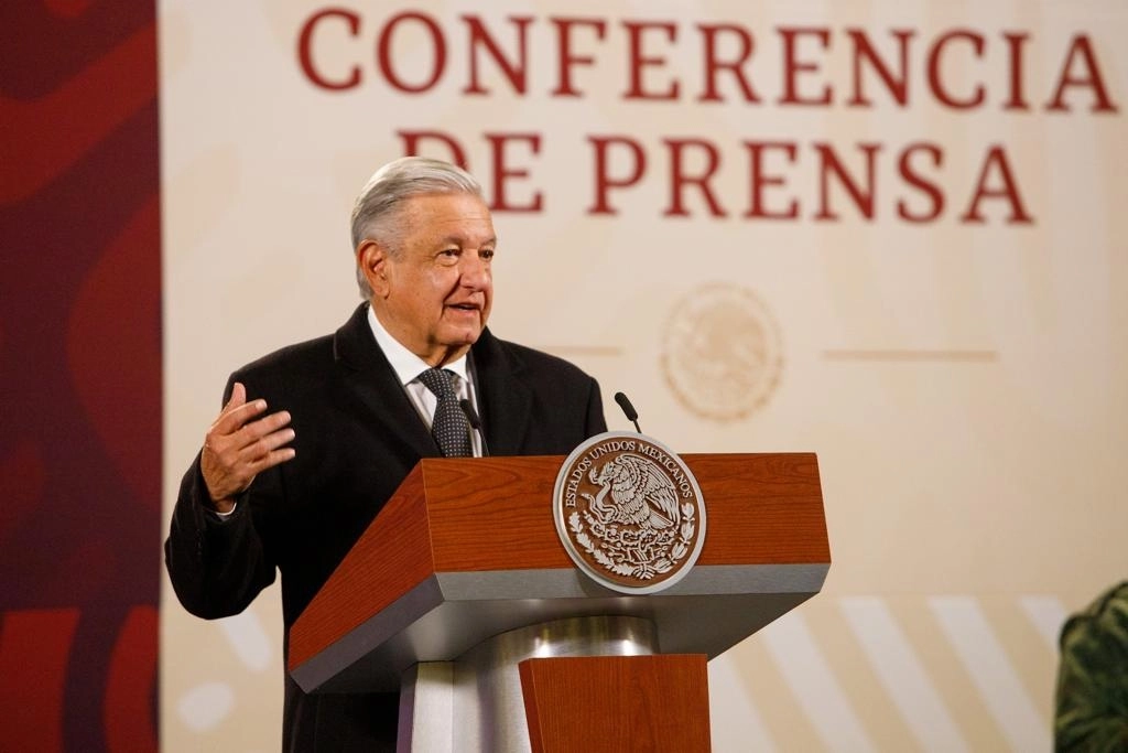 El presidente Andrés Manuel López Obrador durante la conferencia matutina en Palacio Nacional, en la Ciudad de México, el 7 de febrero de 2023. Foto Pablo Ramos
