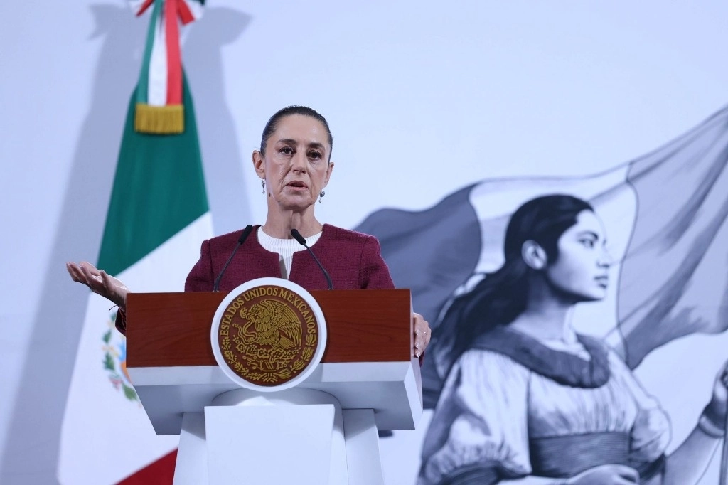La presidenta Claudia Sheinbaum, durante su conferencia de este lunes. Foto Cuartoscuro 