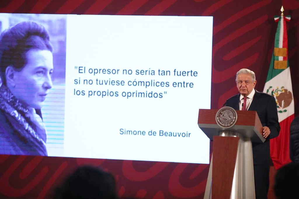 El presidente Andrés Manuel López Obrador en la conferencia matutina presidencial del 21 de abril de 2022. Foto José Antonio López 