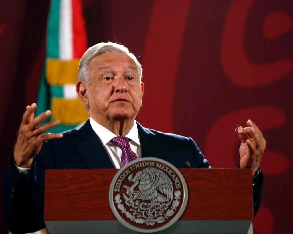 El presidente Andrés Manuel López Obrador durante su conferencia matutina en Palacio Nacional, en la Ciudad de México, el 21 de junio de 2022. Foto Guillermo Sologuren