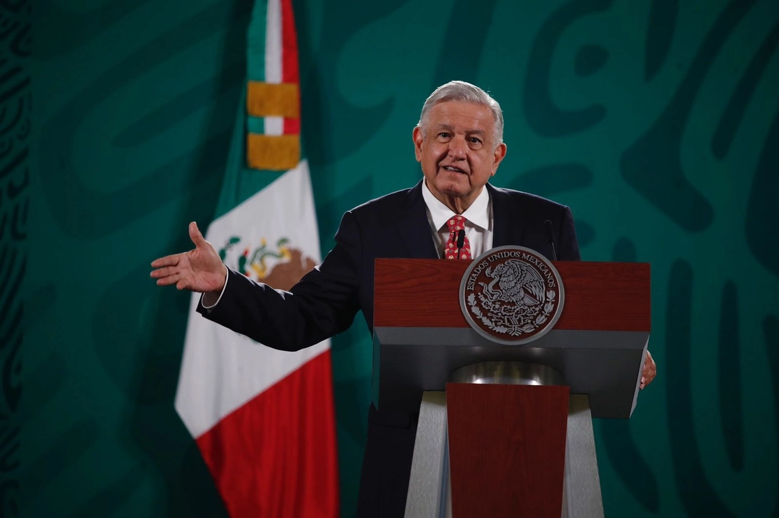 El presidente Andrés Manuel López Obrador ayer durante su conferencia en Palacio Nacional. Foto Cristina Rodríguez