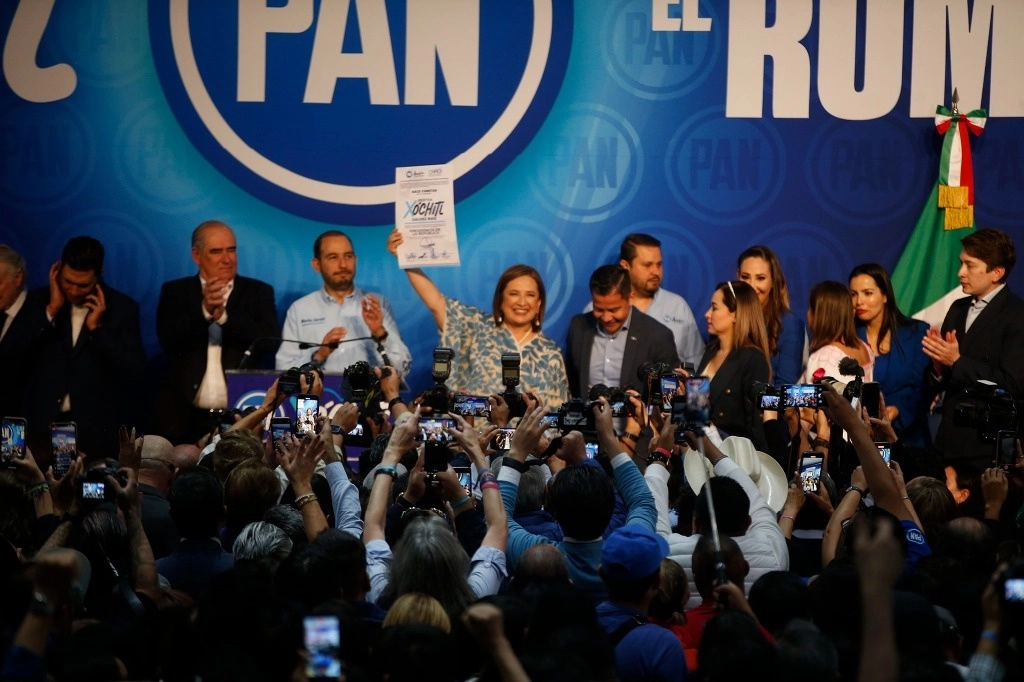 Xóchitl Gálvez durante su registro como precandidata a la presidencia de la República del PAN, el 08 de noviembre de 2023. Foto José Antonio López