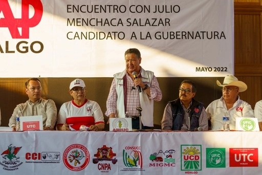 Julio Menchaca, candidato de Morena, PT y Nueva Alianza a la gubernatura de Hidalgo. Foto Juan Ricardo Montoya