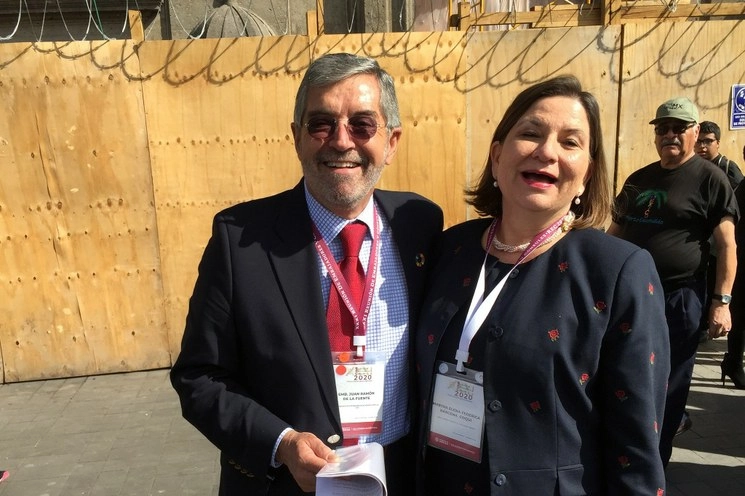 El embajador de México en la ONU, Juan Ramón de la Fuente, y la embajadora en EU, Martha Barcena. Foto José Antonio López/ Archivo