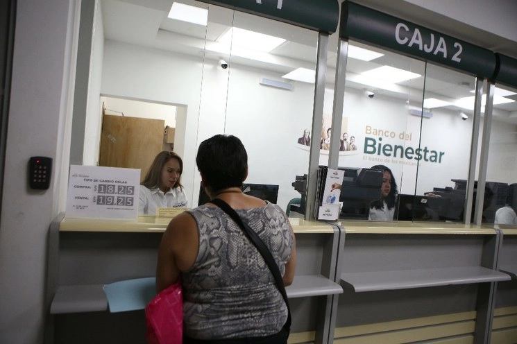 Sucursal del Banco del Bienestar en las oficinas centrales de la institución, ubicada en San Jerónimo, CDMX. Foto Pablo Ramos 