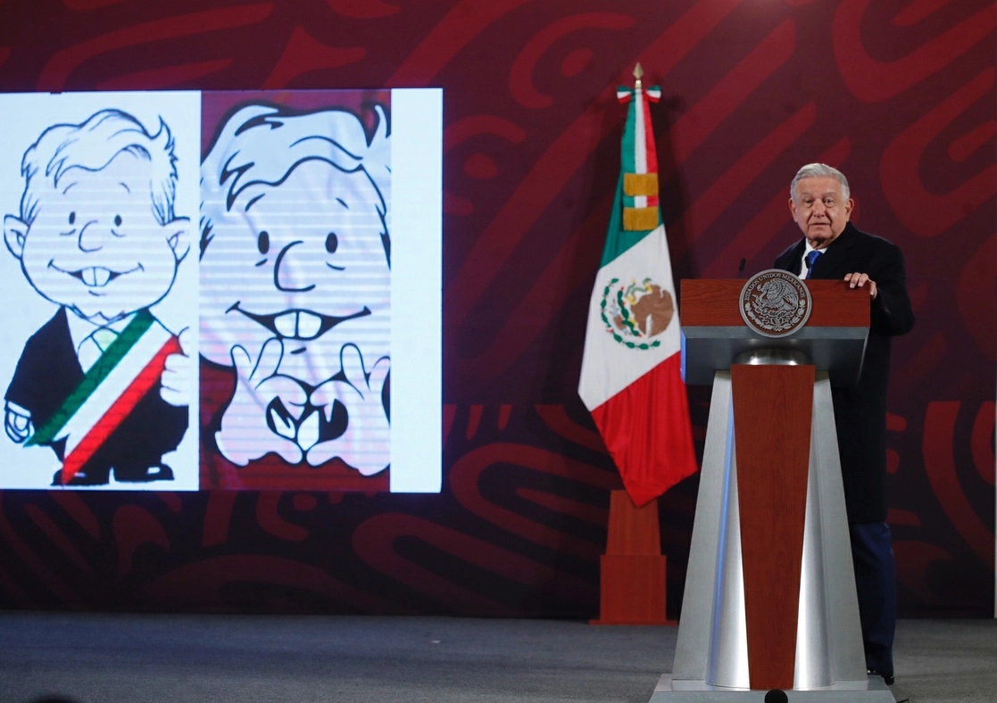 El presidente Andrés Manuel López Obrador durante su conferencia matutina en Palacio Nacional, en la Ciudad de México, el 17 de enero de 2023. Foto Cristina Rodríguez