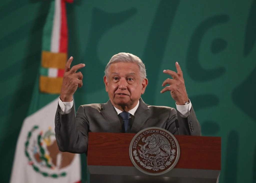 El presidente Andrés Manuel López Obrador durante su conferencia matutina en Palacio Nacional, en la Ciudad de México, el 14 de julio de 2021. Foto José Antonio López