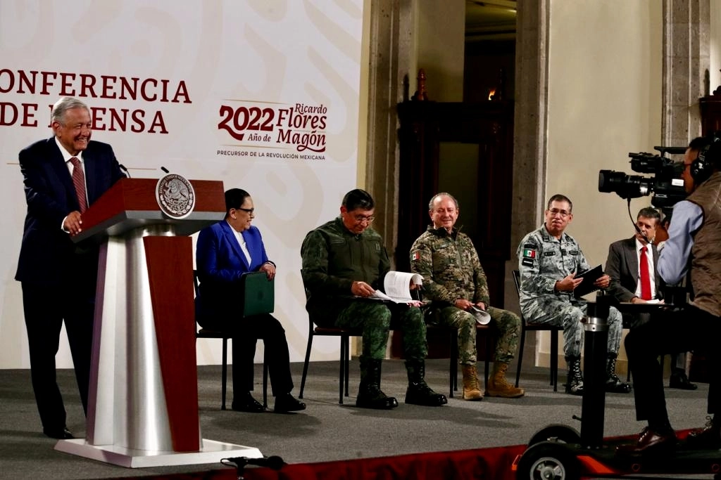 El presidente Andrés Manuel López Obrador durante su conferencia matutina en Palacio Nacional, en la Ciudad de México, el 20 de junio de 2022. Foto María Luisa Severiano