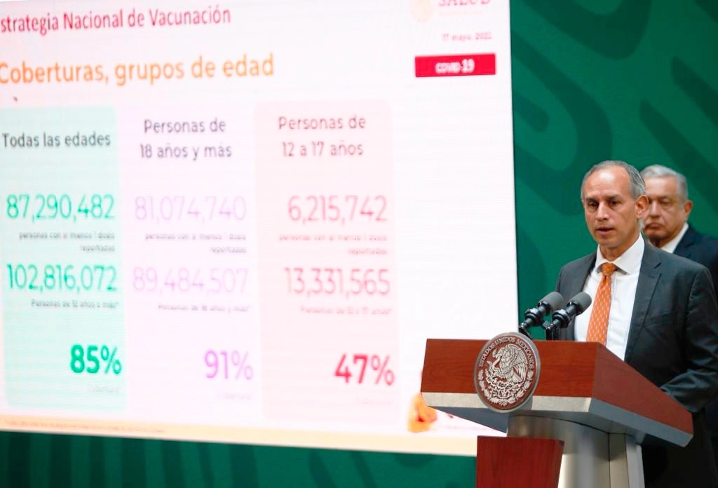 El subsecretario de Prevención y Promoción de la Salud, Hugo López-Gatell, durante la conferencia de prensa matutina en el Antiguo Palacio del Ayuntamiento de la Ciudad de México. Foto Guillermo Sologuren