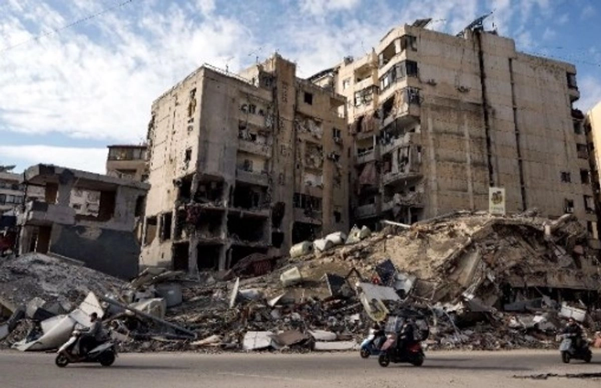 Edificios destruidos en Dahiyeh, Beirut, Líbano. 