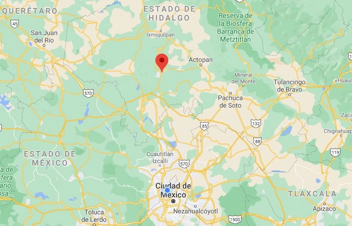 La víctima recibió una fuerte descarga eléctrica en la azotea de una vivienda, ubicada en Mixquiahuala. Imagen tomada de www.google.com/maps/