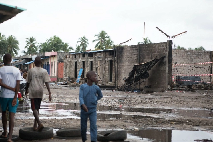 Poblado cerca de la frontera entre Benin y Nigeria en Seme-Krake, el 24 de septiembre de 2023. Foto Afp