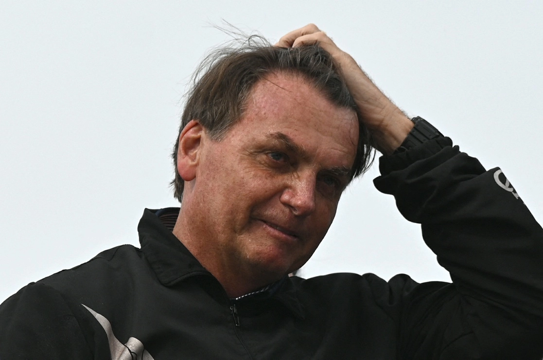 El presidente de Brasil, Jair Bolsonaro, tras un discurso en Río de Janeiro, el 23 de mayo pasado. Foto Afp