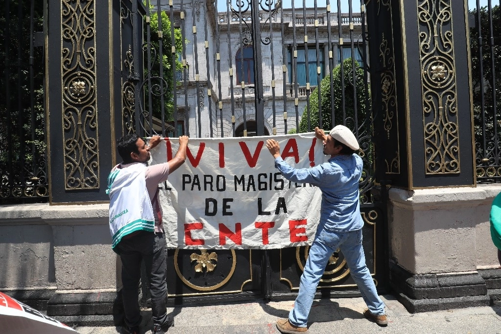 Manifestación de la CNTE frente a la Secretaría de Gobernación en CDMX, el 5 de junio de 2024. Foto Luis Castillo 