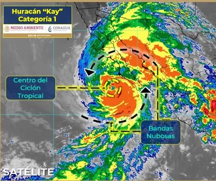 El Servicio Meteorológico ha informado la trayectoria que sigue el huracán 'Kay'. Foto SMN