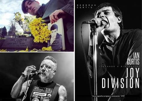 Arriba a la izquierda, una de las personas influidas por Curtis, el cineasta Fabrizio Federico, en Macclesfield, en una imagen tomada del Blogspot.com; abajo, Peter Hook (el titular de los derechos de autor de este archivo es Stefan Bollmann). A la derecha, portada de la biografía del músico, cuya autora es su esposa, Deborah. Fotos Agencias