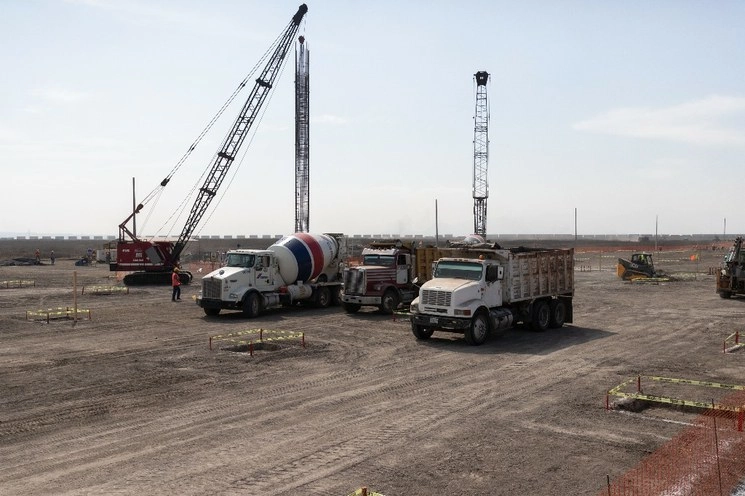 Obras del aeropuerto Felipe Ángeles en Santa Lucía. Foto Pablo Ramos/ archivo