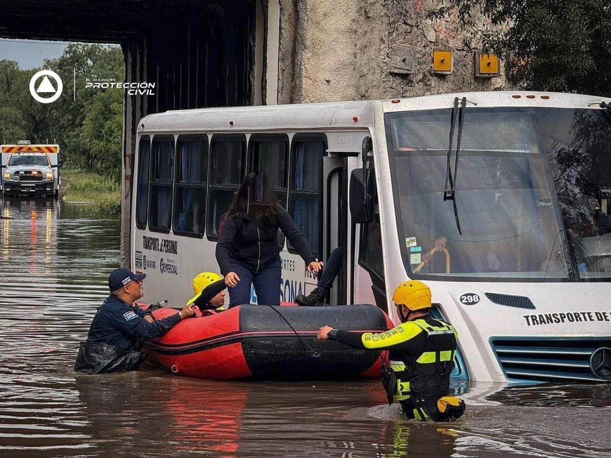 Severas inundaciones dejaron las intensas lluvias que se registraron en la zona centro de Querétaro, el 24 de agosto de 2025.