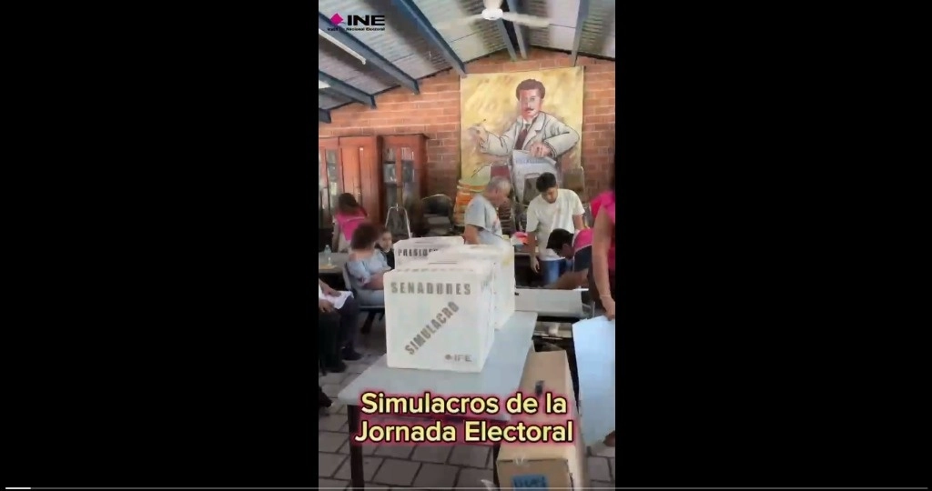 Simulacro de la jornada electoral en Jalisco. Foto INE Jalisco