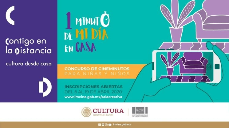 Imcine lanzó la convocatoria para el concurso “Un minuto de mi día en casa”. Foto de Twitter @cultura_mx