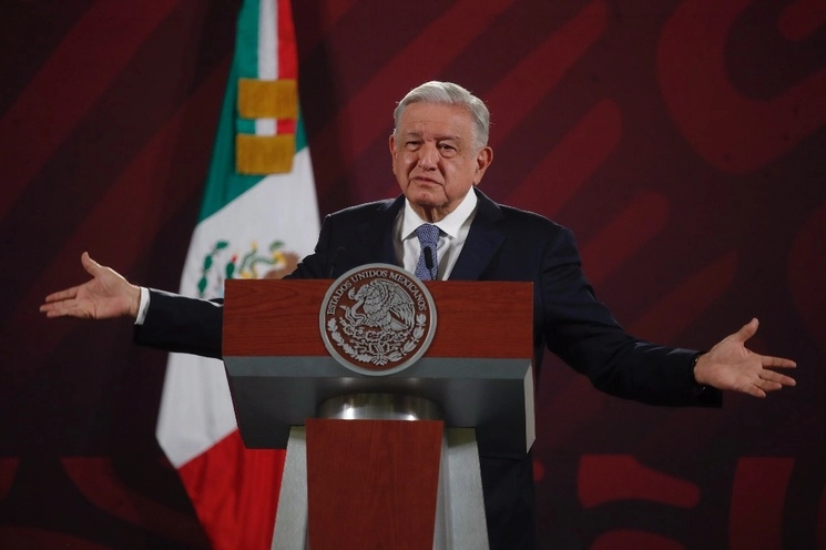 El presidente Andrés Manuel López Obrador durante conferencia matutina. Foto Cristina Rodríguez