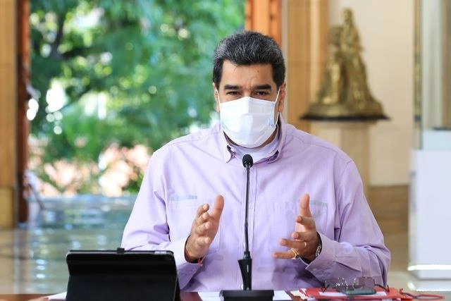 El presidente venezolano Nicolás Maduro, durante un mensaje televisado ayer. Foto Afp 