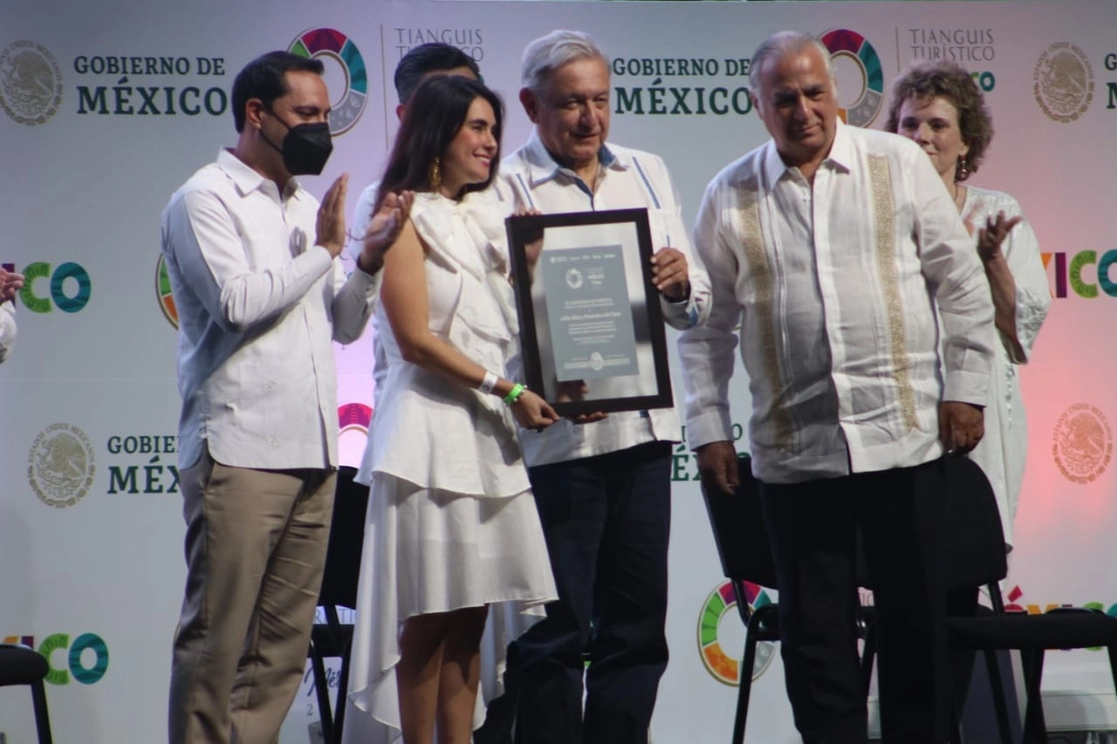 López Obrador señaló que con el Tianguis Turístico de México se marca un inicio para todos después del impacto de la pandemia de Covid-19, el 16 de noviembre de 2021. Foto Luis Boffil