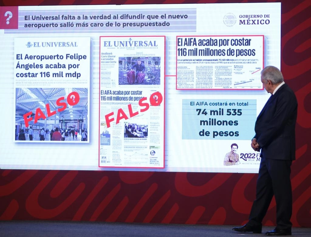 El presidente López Obrador comentó hoy que el AIFA "es un magno aeropuerto",  y agregó, “ya hasta tengo mis preocupaciones porque van a decir ¿dónde está la austeridad?, porque es bellísimo, es de los mejores aeropuertos del mundo, una obra de primer orden de los ingenieros del ejército". Foto Guillermo Sologuren