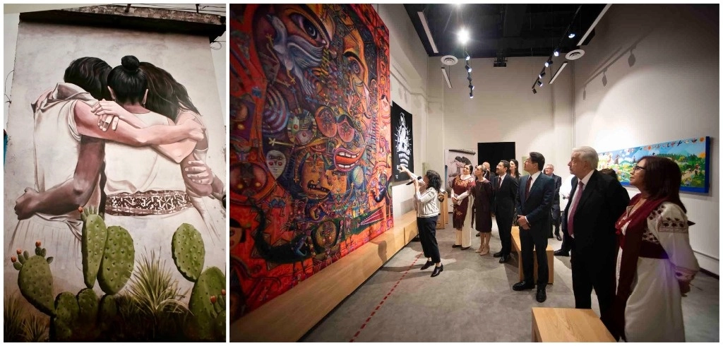 La presidenta electa, Claudia Sheinbaum, Andrés Manuel López Obrador y Martí Batres asistieron al recinto del Centro Histórico que se abrirá próximamente. Foto Presidencia 