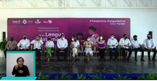 Se realizó el foro Transparencia en el marco internacional de la Lengua Materna. Fotograma tomado del video emitido en redes sociales  del INAI