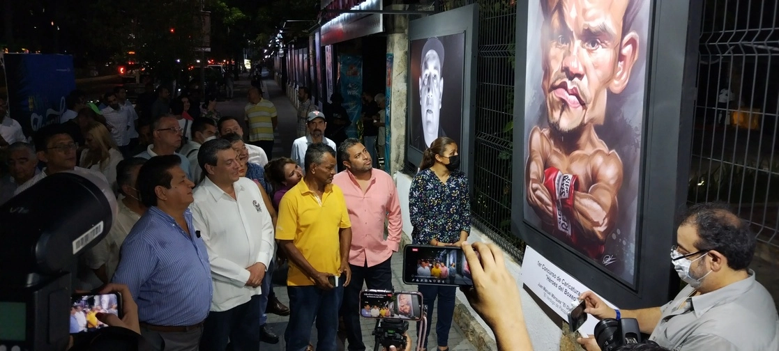 Entre otros, se rinde homenaje a: Julio César Chávez, Pacquiao, Sylvester Stallone, Márquez, José Sulaimán, Jackie Nava y Mariana Juárez. Foto Héctor Briseño