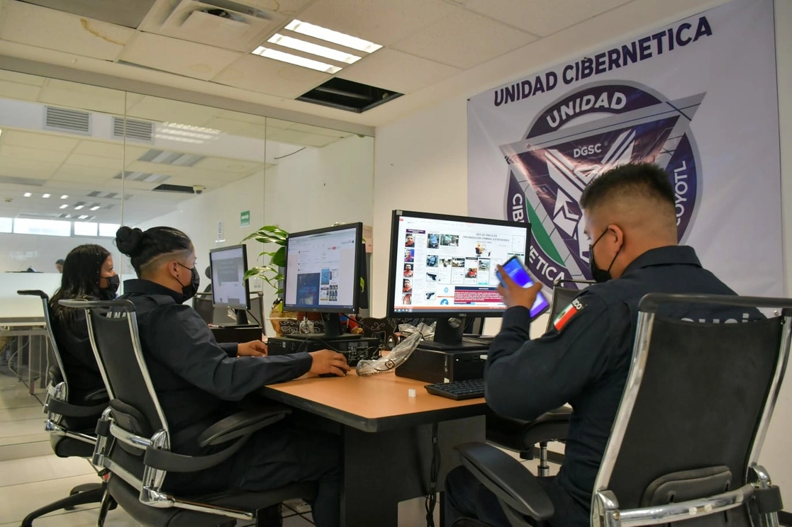 Instalaciones de la primera Unidad de la Policía Cibernética en Ciudad Nezahualcóyotl, Estado de México, el 11 de agosto de 2022. Foto ‘La Jornada’ 
