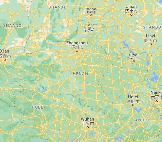 El incendio se registró en un taller de la ciudad de Anyang, en la provincia de Henan, en el centro de China. Imagen de Google Maps