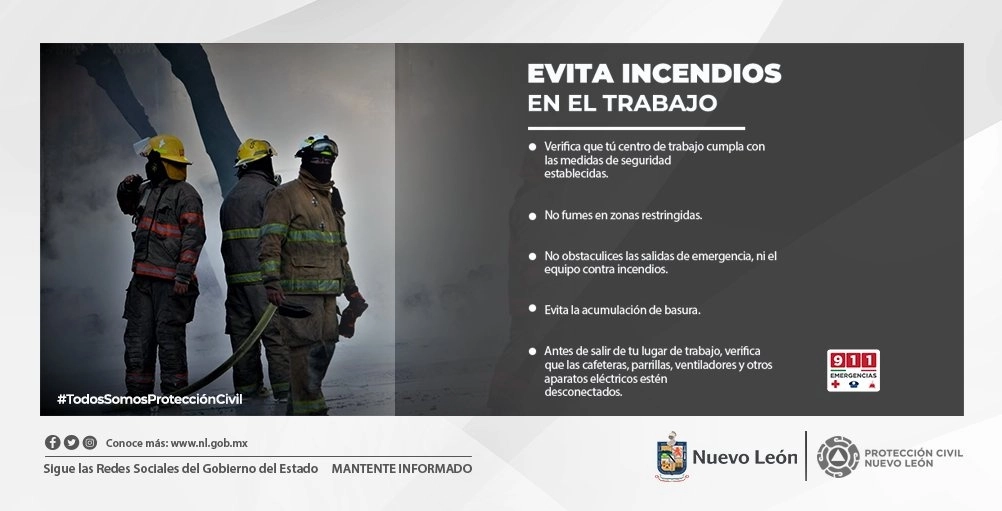 Protección Civil de Nuevo León llamó a la población a evitar incendio ante la temporada de calor. Foto @PC_NuevoLeon