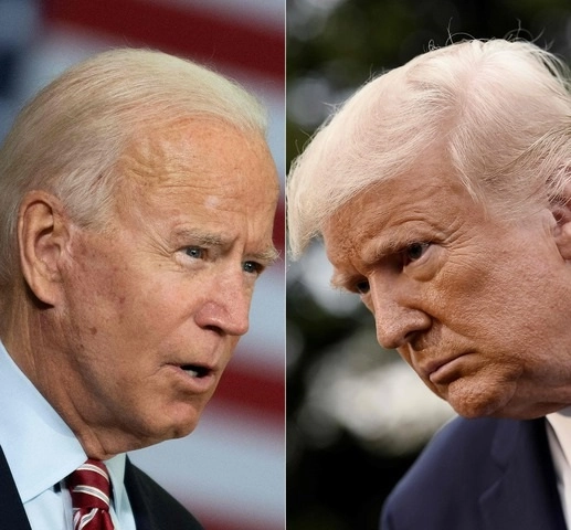 Joe Biden y Donald Trump participaron en foros televisados a la misma hora. Foto Afp 